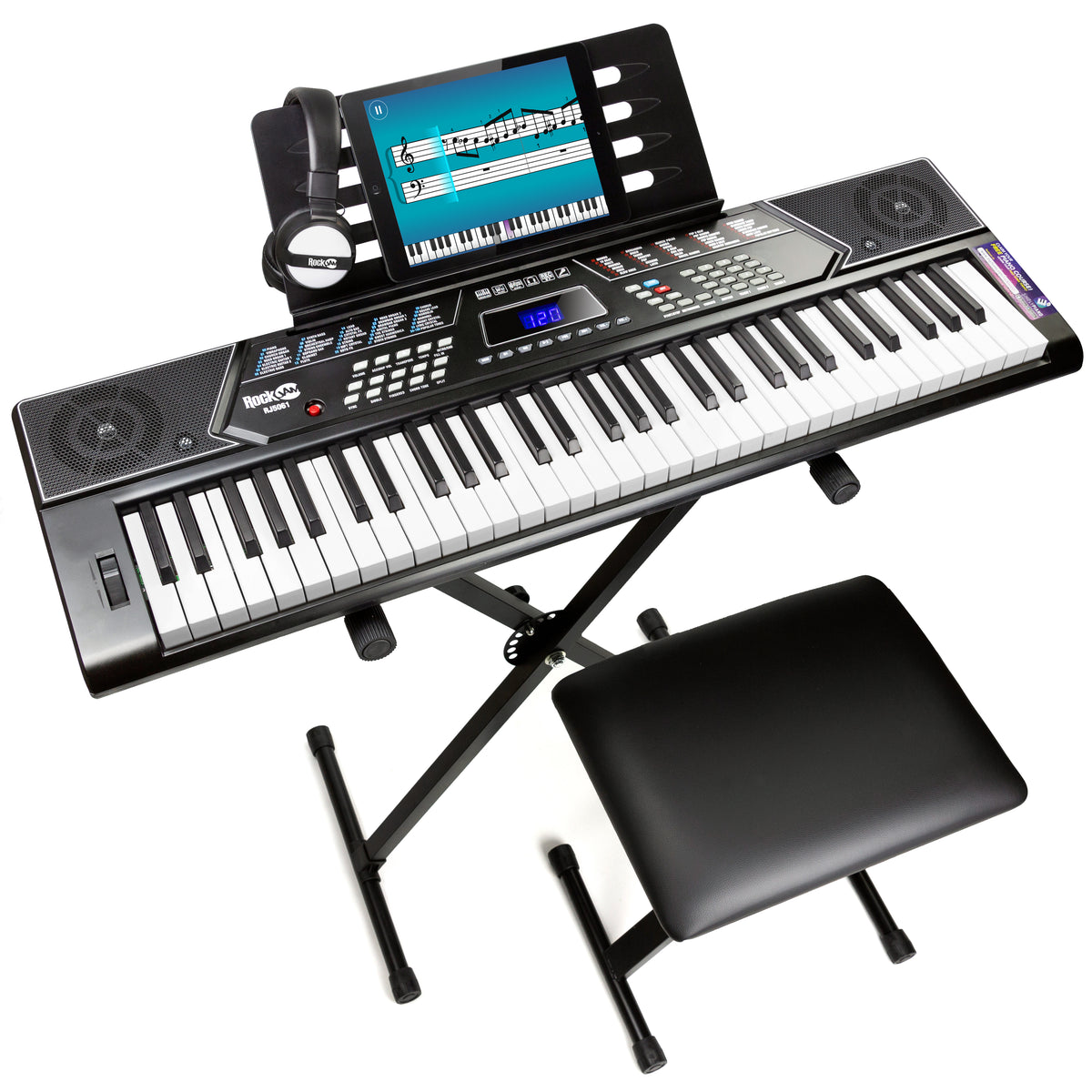 RockJam RJ540 54 key keyboard LED Display