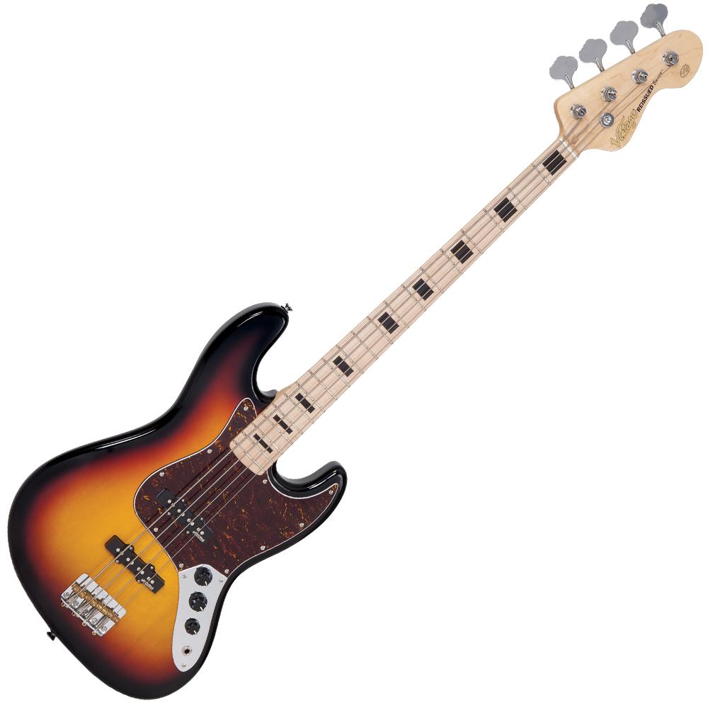 Vintage VJ74 ReIssued Maple F/Board Bass ~ Sunset Sunburst