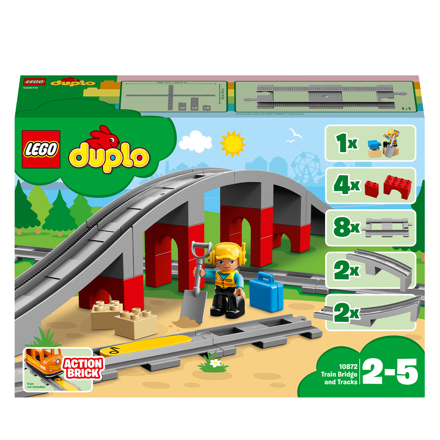 LEGO® DUPLOTown Train Bridge and Tracks Set 10872 Default Title