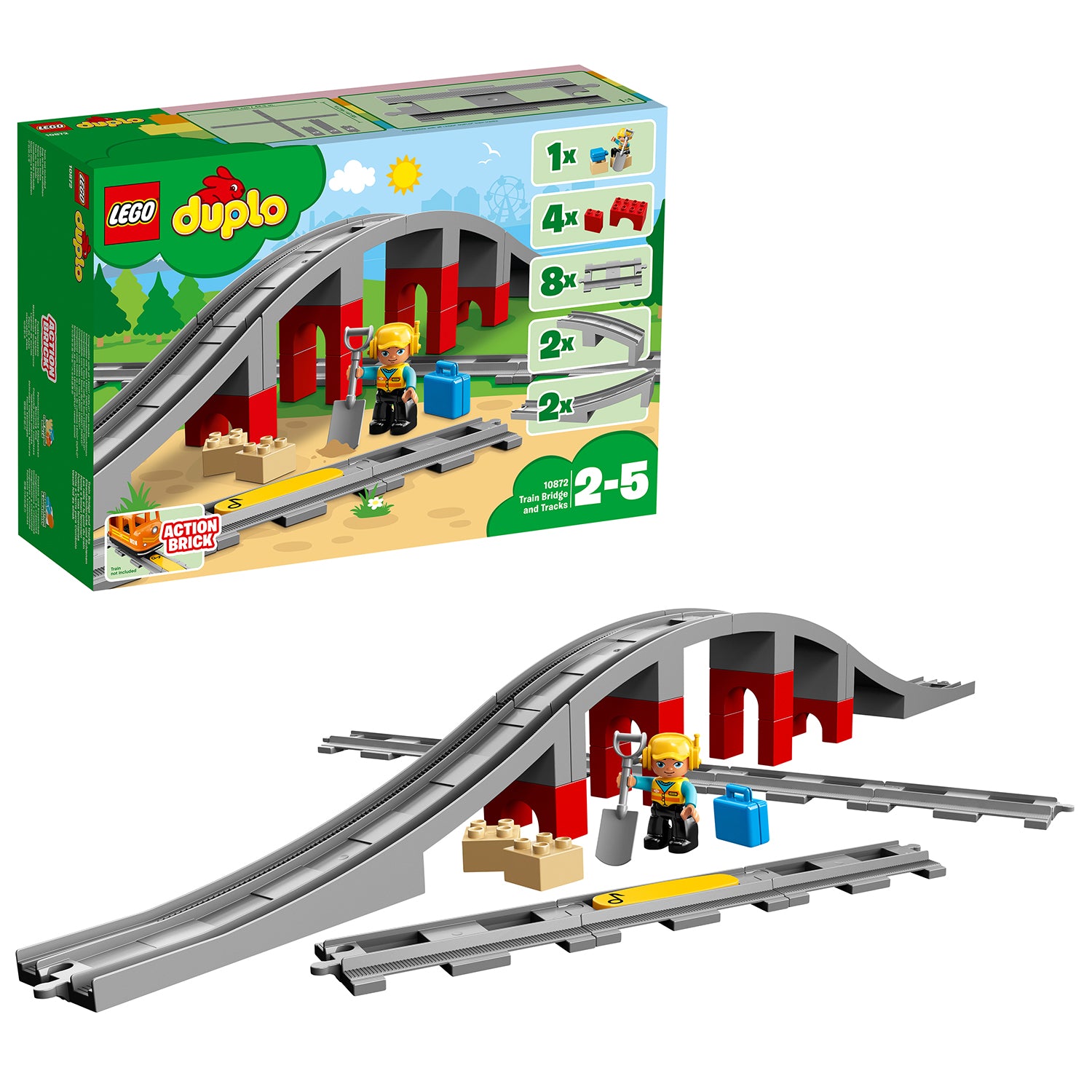 LEGO® DUPLOTown Train Bridge and Tracks Set 10872 Default Title