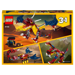 LEGO® Creator 3in1 Fire Dragon Buildable Toy 31102 Default Title