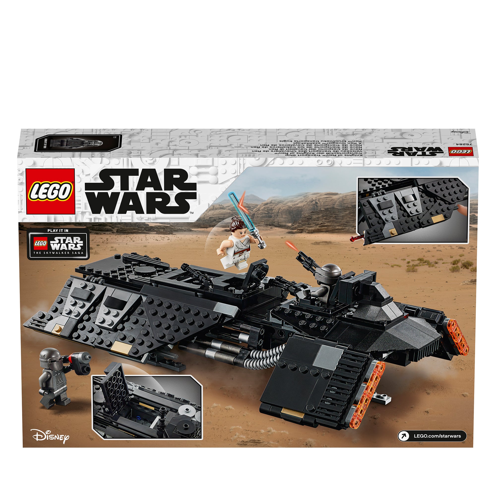LEGO Star Wars: The Rise of Skywalker Knights of Ren Transport Ship 75284  Spacecraft Set, Features Knights of Ren and Rey Minifigures to Role-Play